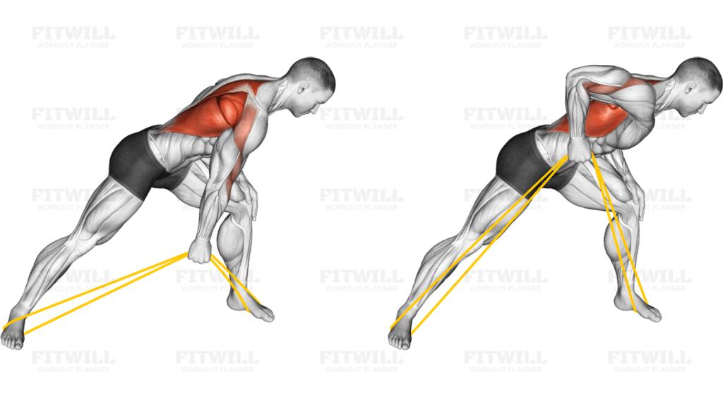 Resistance Band One Arm Bent Over Row
