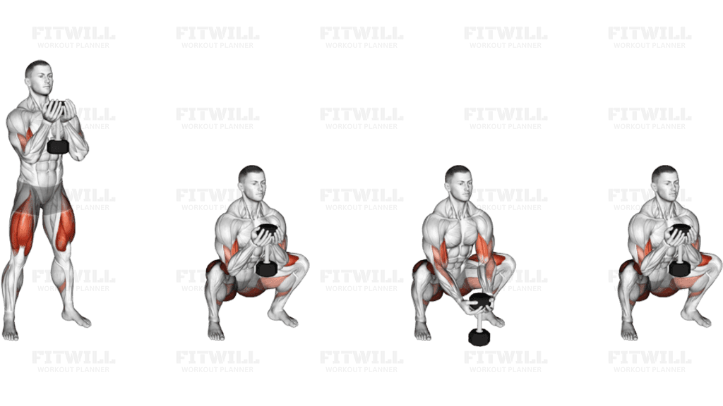 Dumbbell Goblet Squat and Biceps Curl