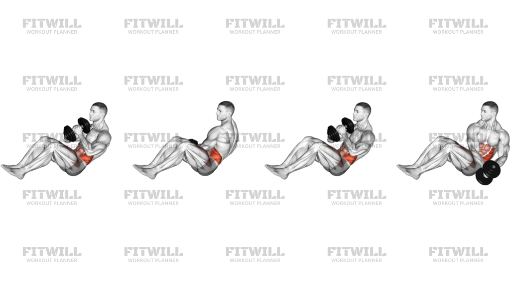 Dumbbell Russian Twist With Legs Floor Off