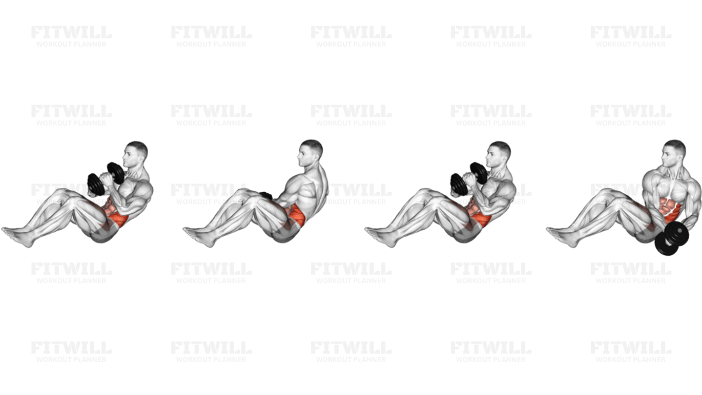 Dumbbell Russian Twist with Legs Floor Off