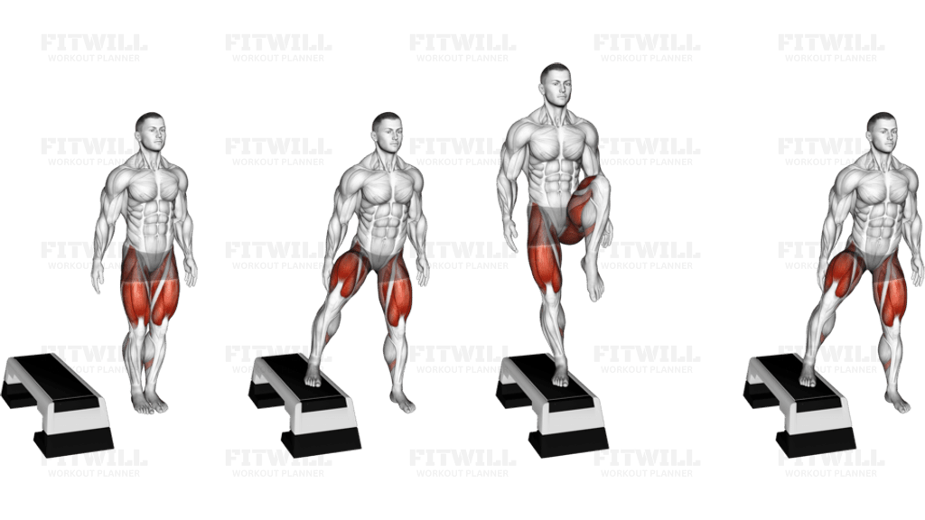 Lateral Step-up with Knee Drive