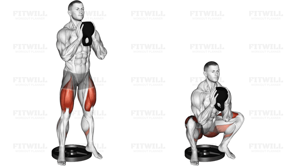 Kettlebell Elevanted Goblet Squat