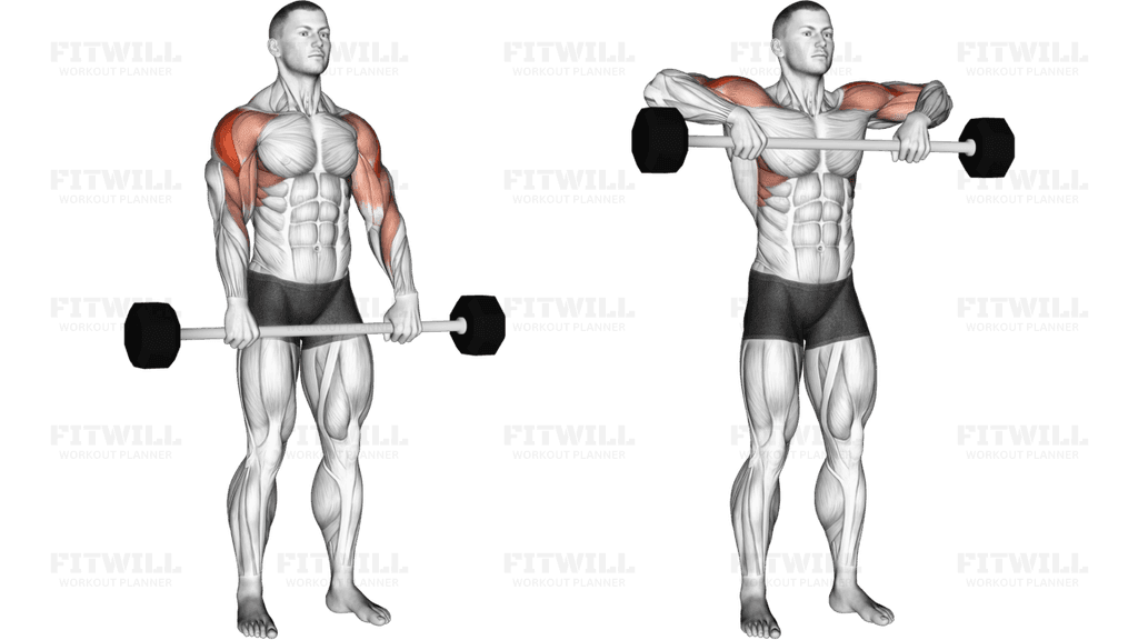 Barbell Shoulder Grip Upright Row