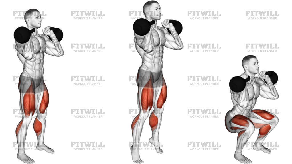 Kettlebell Calf Raise And Front Squat