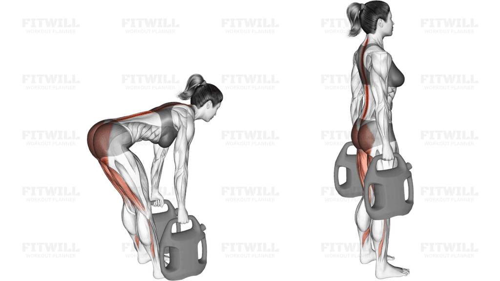 Bottle Weighted Straight Legs Deadlift