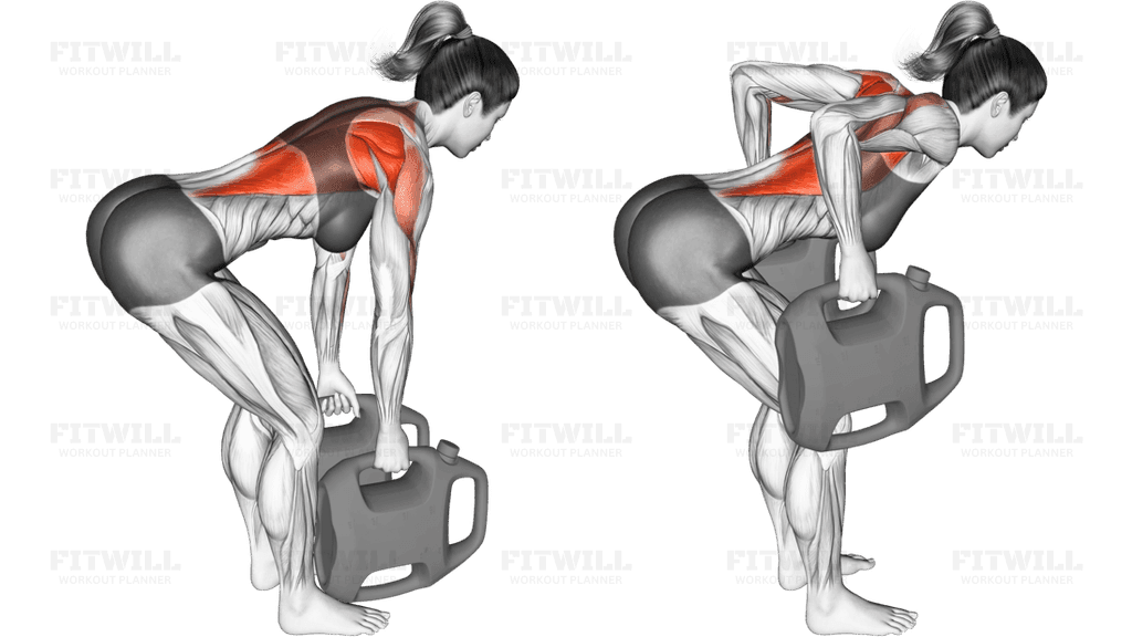 Bottle Weighted Bent Over Row