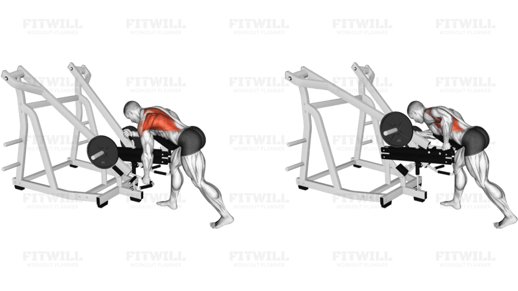 Lever Bent Over Single Arm Neutral Grip Row (with chest support)