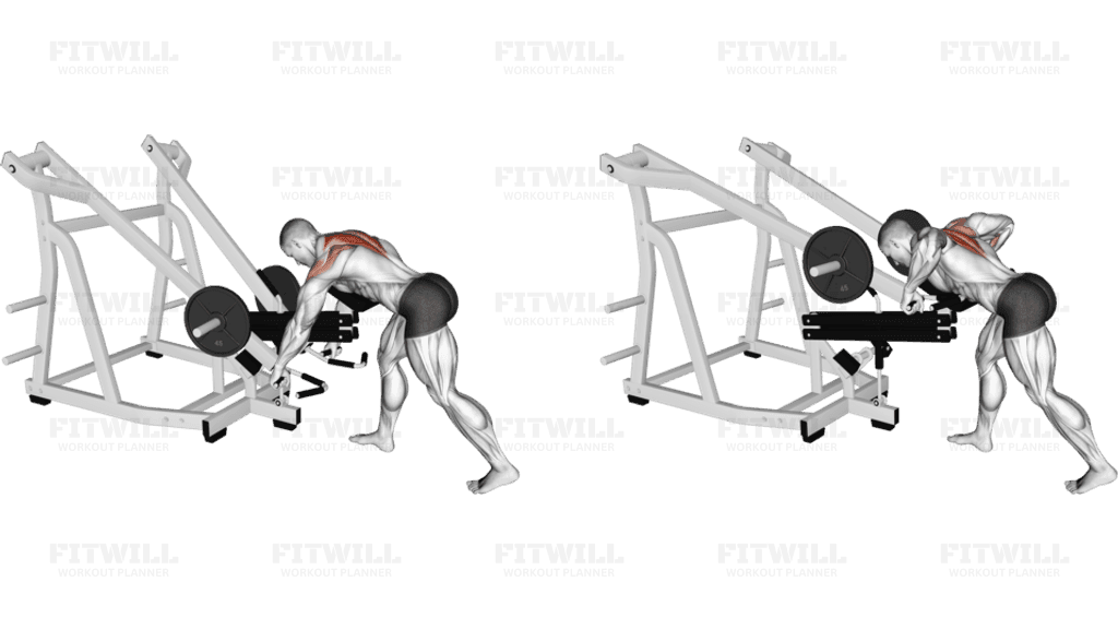 Lever Bent Over Wide Grip Row (with chest support)