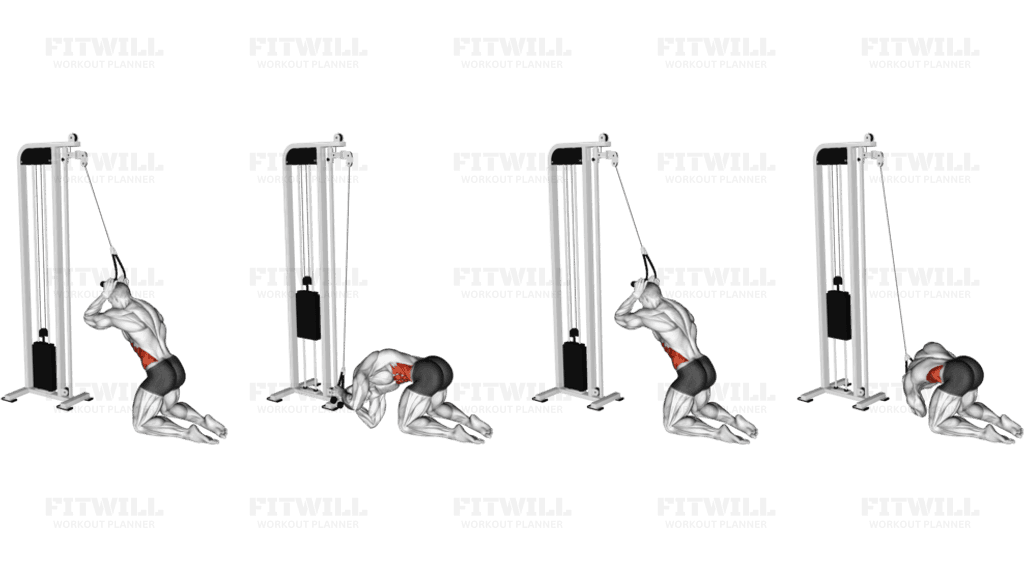 Cable Rope Kneeling Side Crunch