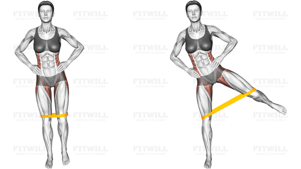 Resistance Band Standing Balance Hip Abduction