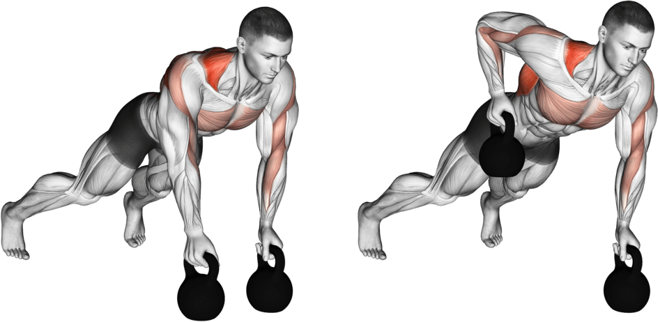 Kettlebell Alternating Renegade Row