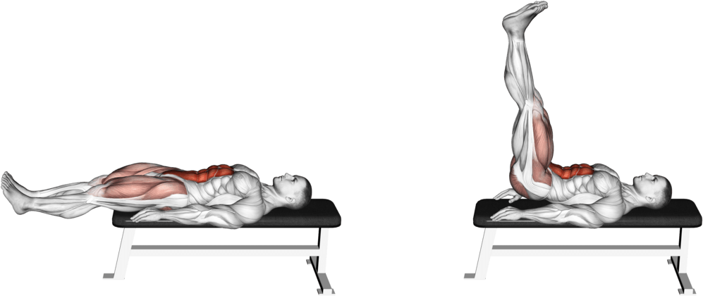 Lying Leg Raise Flat Bench