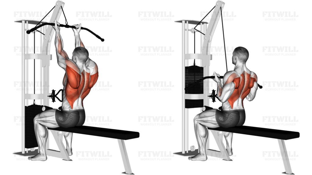 Cable Reverse-grip Straight Back Seated High Row
