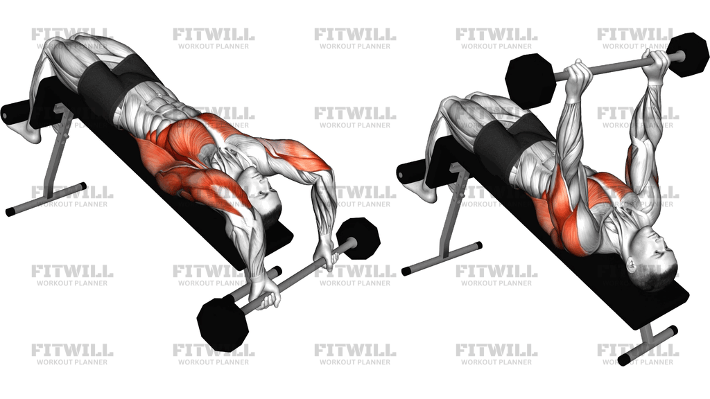 Barbell Decline Bent Arm Pullover
