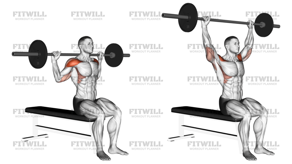 Barbell Seated Behind Head Military Press