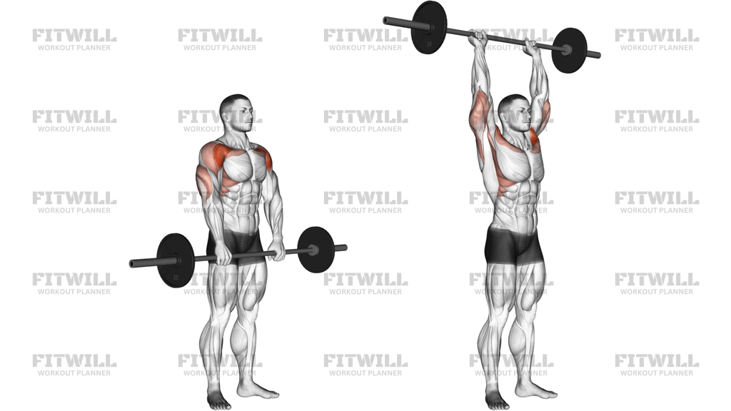 Barbell Standing Front Raise Over Head