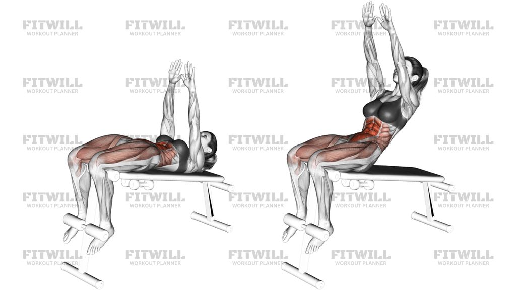 Sit-up Su Panca Declinata A Braccia Tese