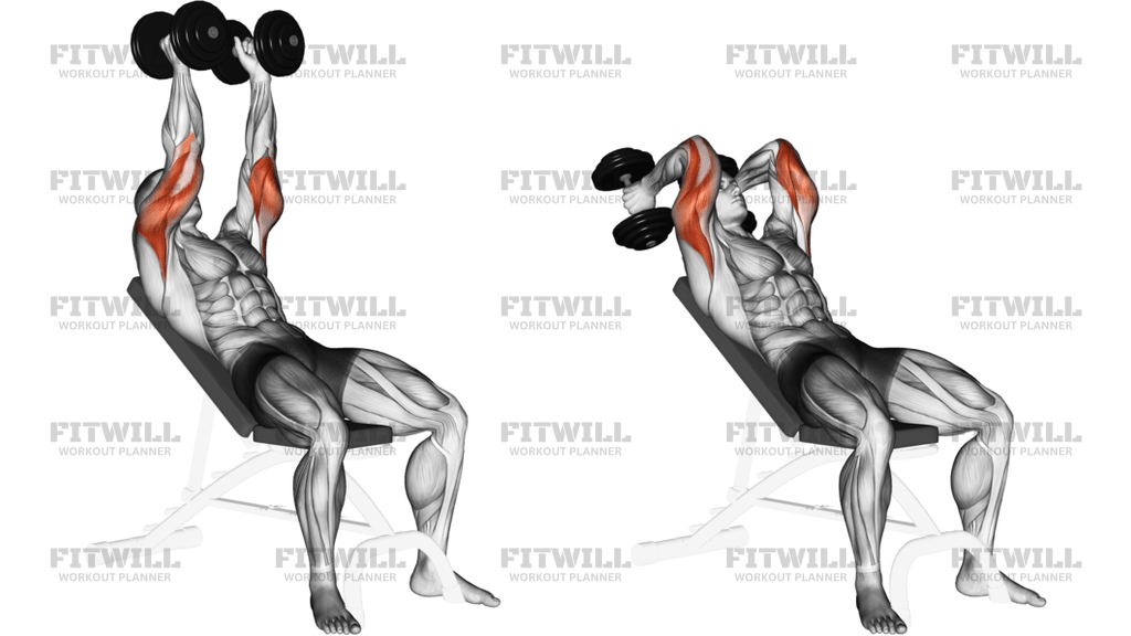 Dumbbell Incline Triceps Extension
