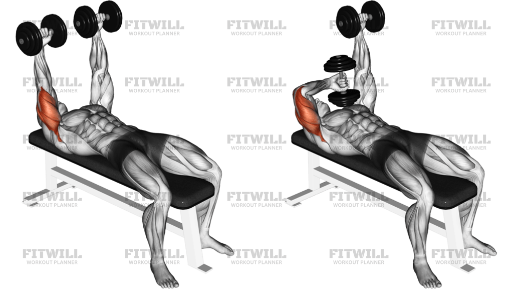 Dumbbell Lying Extension Across Face