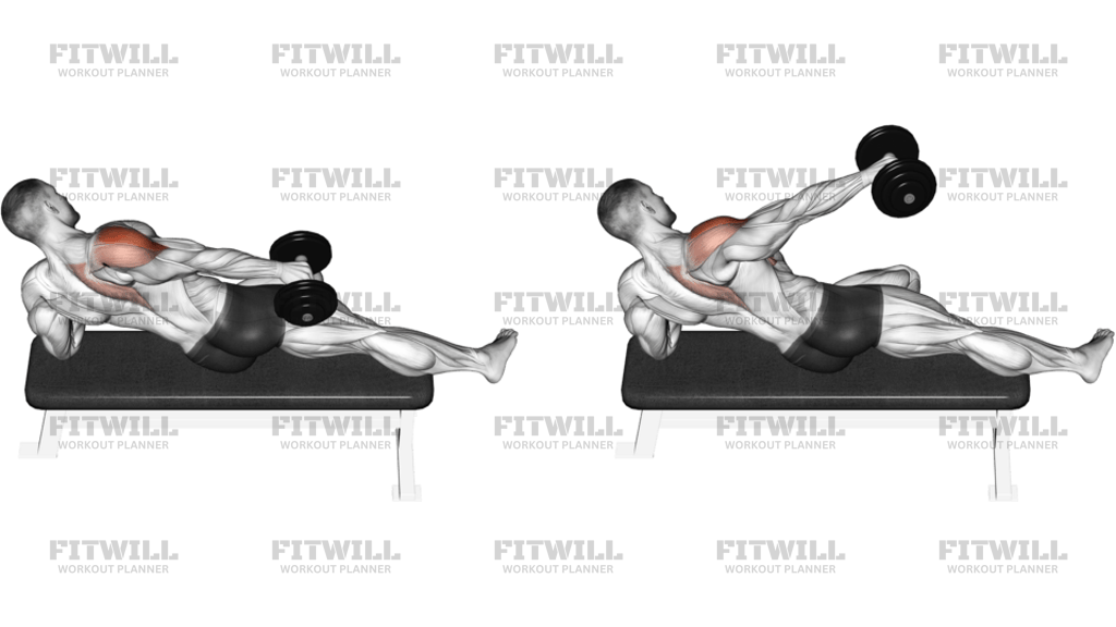 Angkatan Satu Tangan Samping Berbaring Dengan Dumbbell