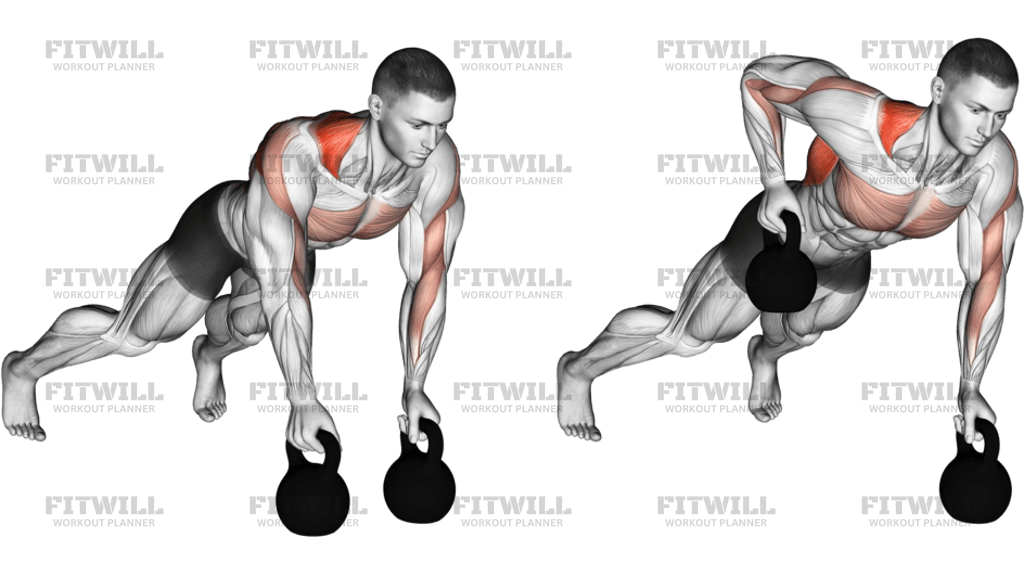 Kettlebell Alternating Renegade Row
