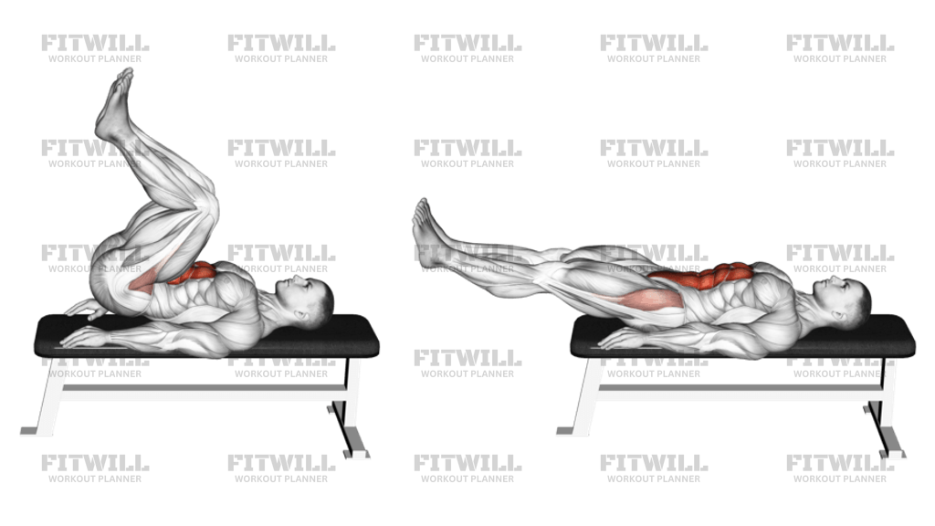 Leg Pull In Flat Bench Exercise Guide Techniques Benefits How to Muscles Worked Tips Tricks Fitwill