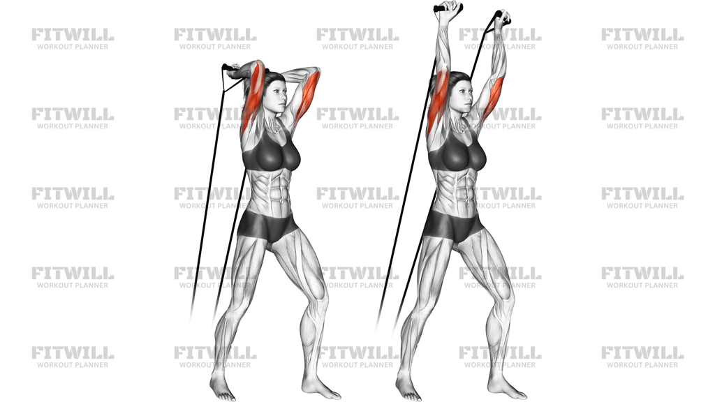Band Overhead Triceps Extension