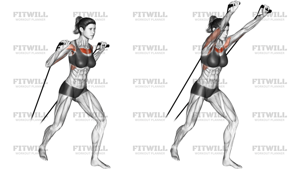 Band Standing Incline Chest Press