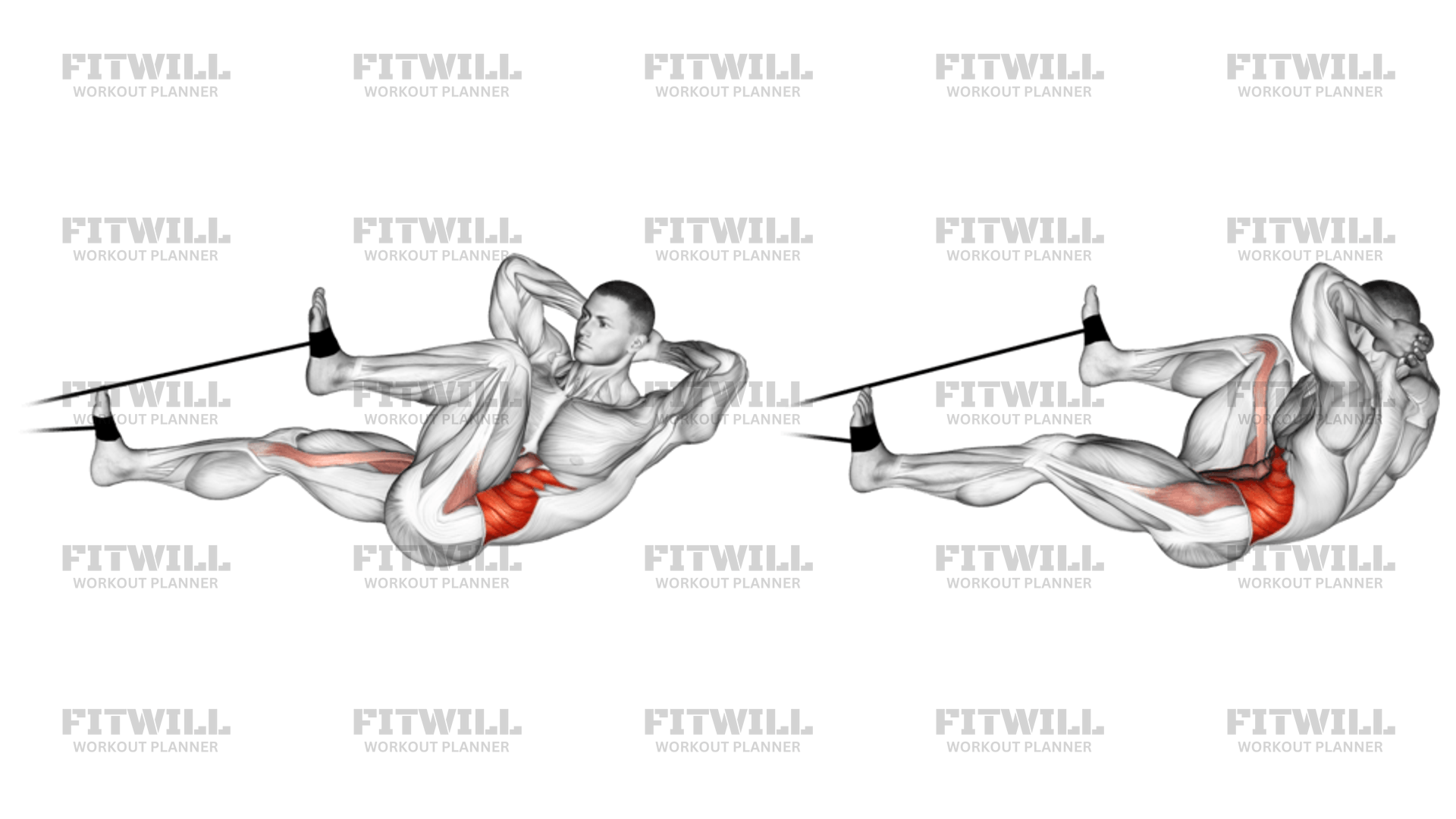 Band Bicycle Crunch Exercise Guide Video Techniques Benefits How to Muscles Worked Tips Tricks Fitwill