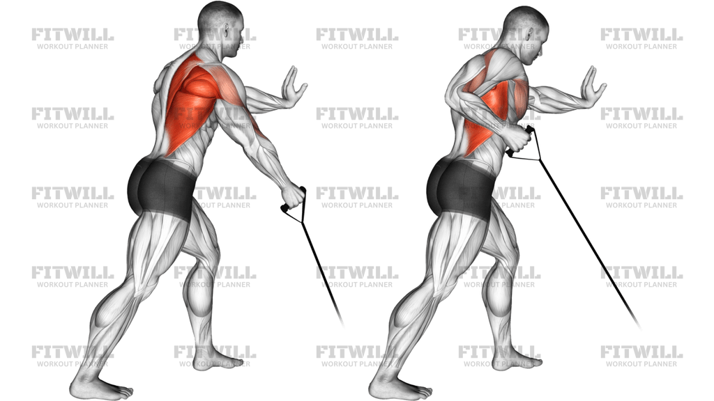 Band One-Arm Standing Low Row