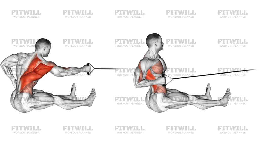 Band One-Arm Twisting Seated Row