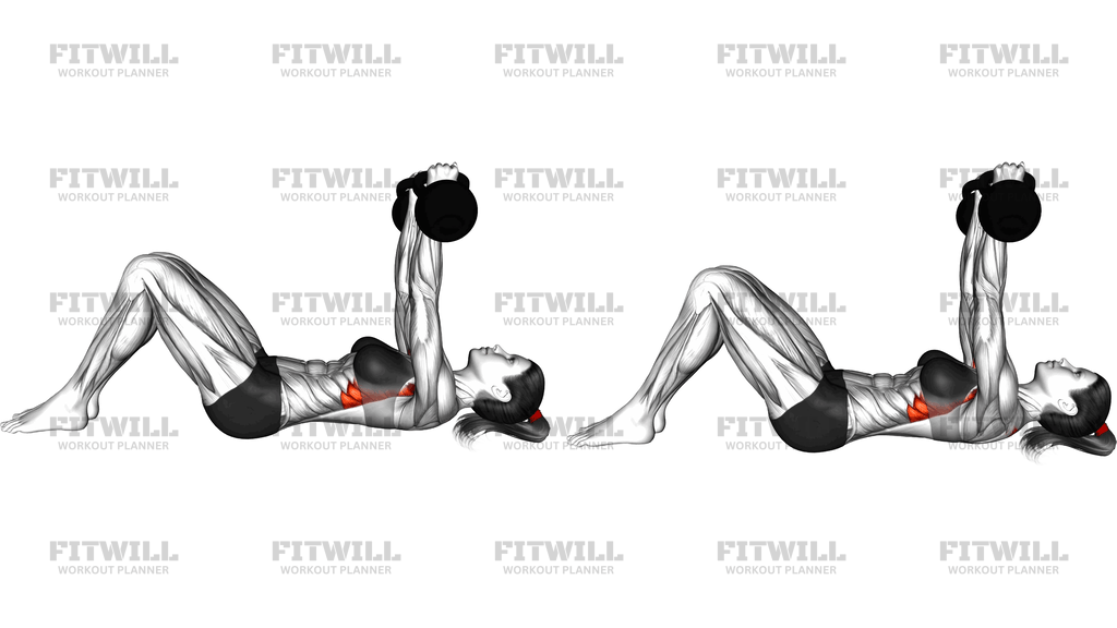 Kettlebell Lying Straight Arm Press On Floor