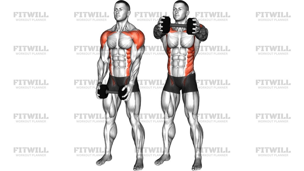 Dumbbell Standing Cross Clean