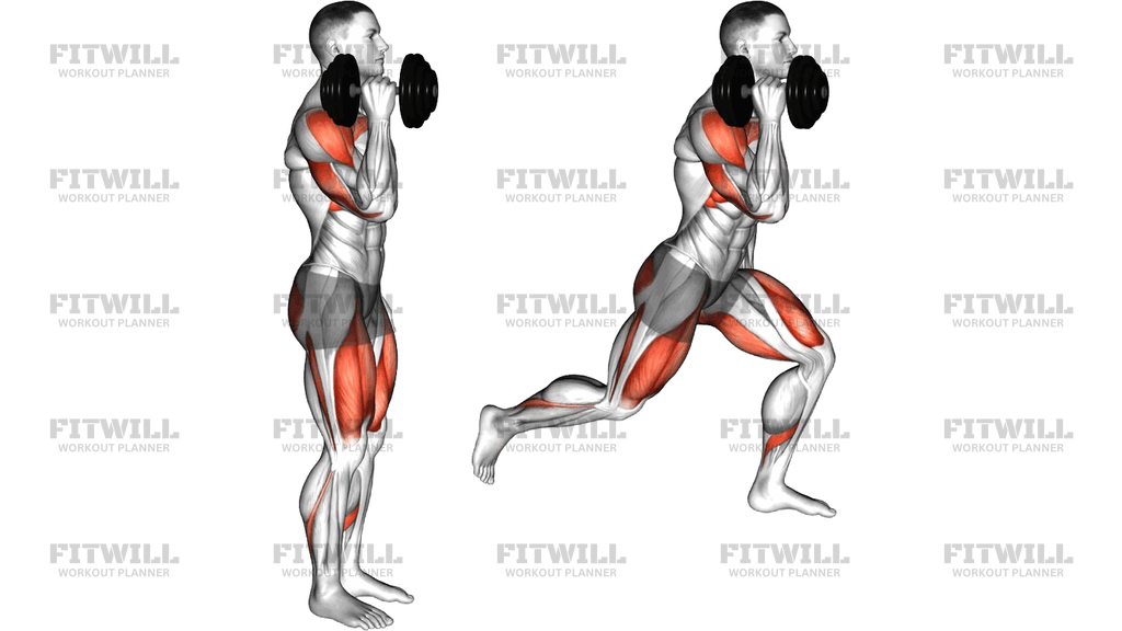 Dumbbell Rear Lunge To Single Arm Shoulders Press