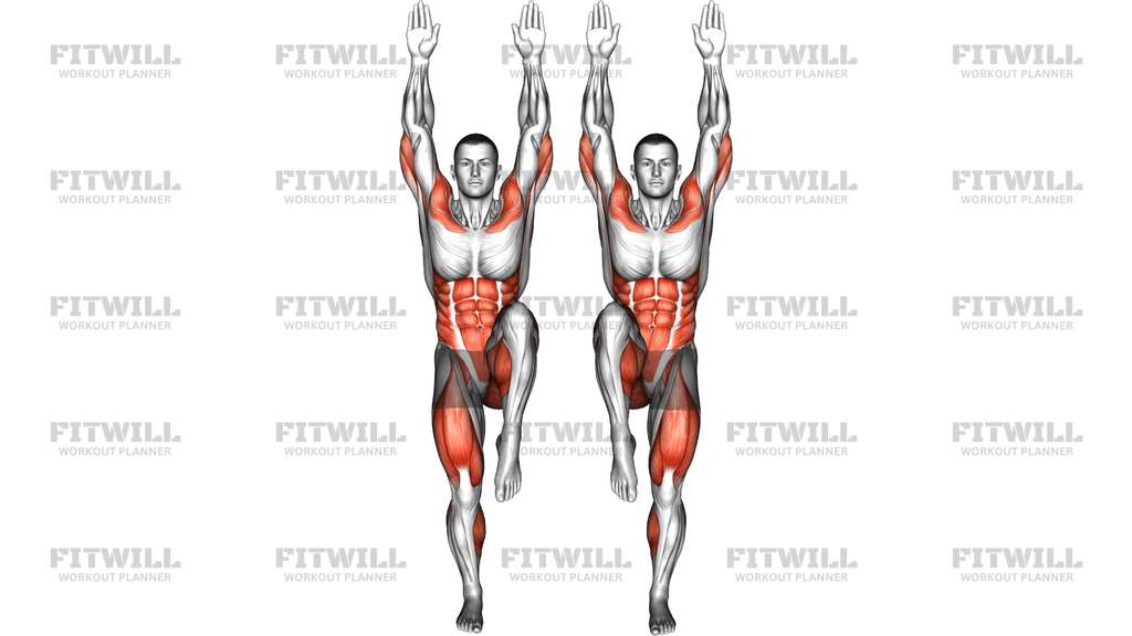 Overhead Push Alternate Knee Raise