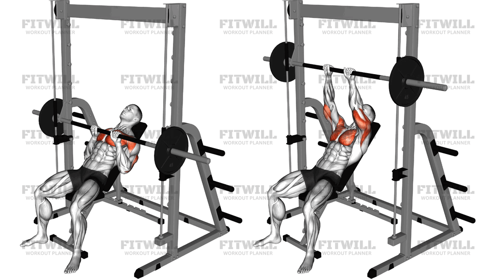Smith Incline Close Grip Bench Press