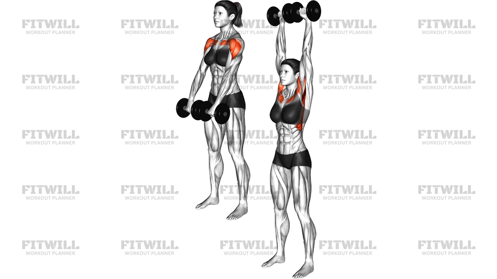 Dumbbell Standing Front Raise Above Head