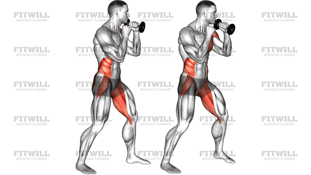 Boxing Low Hook (With Dumbbell)