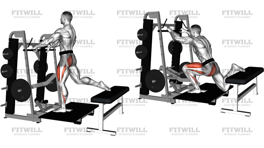 Lever Belt Bulgarian Split Squat