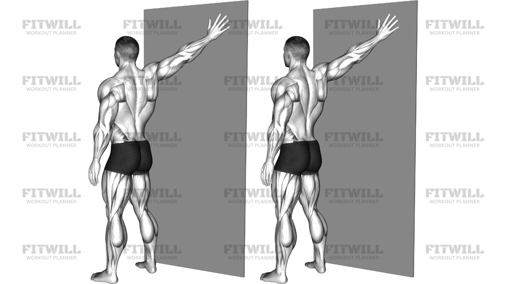 Single Arm 45 Degrees Chest Stretch Against Wall