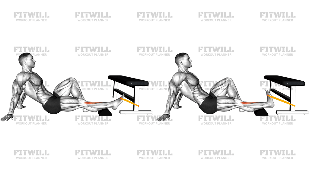 Resistance Band Sitting Floor Tibialis Press