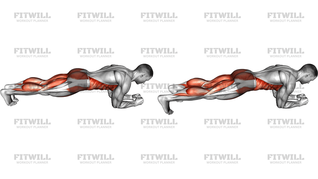 Plank On Elbows Toe Tap