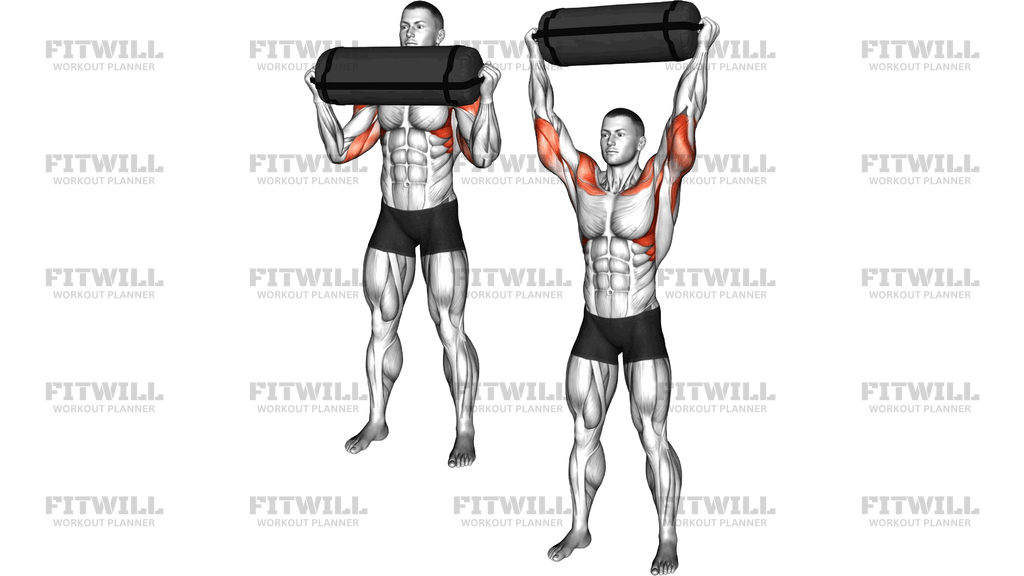 Weighted Sandbag Military Press