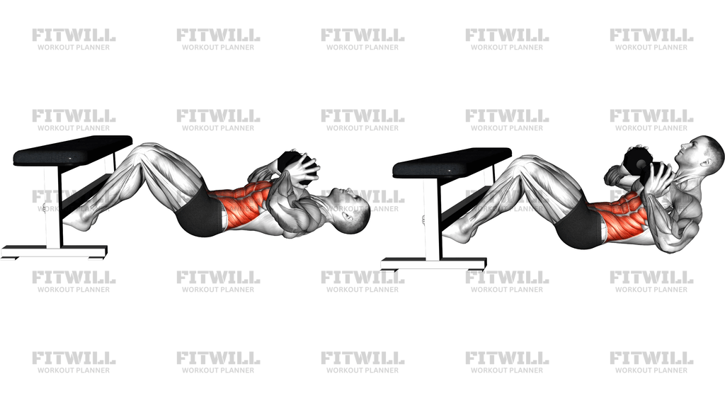 Dumbbell Twisting Crunch With Legs Supported