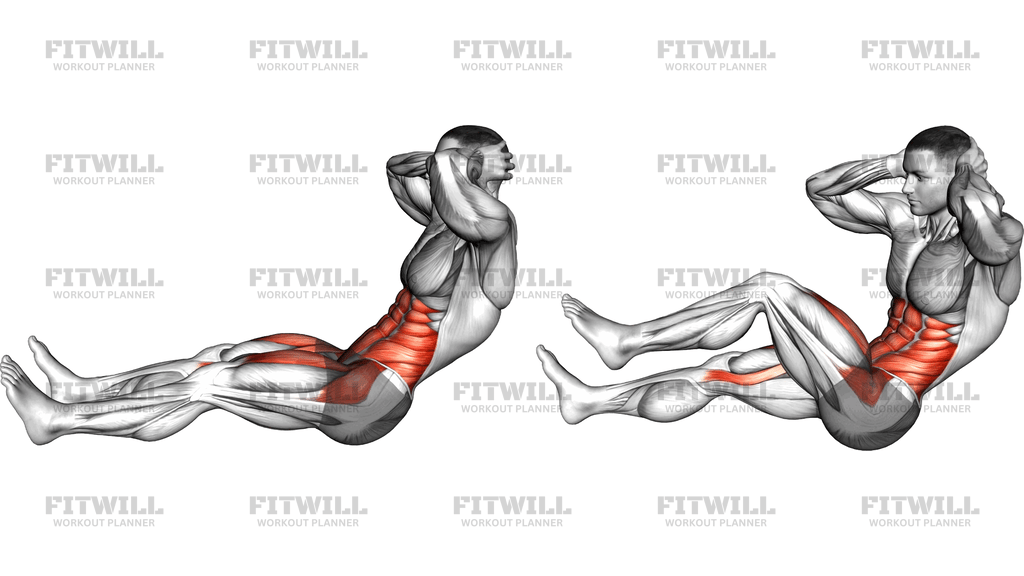 Sitting Floor Alternating Crunch Knee Raise And T