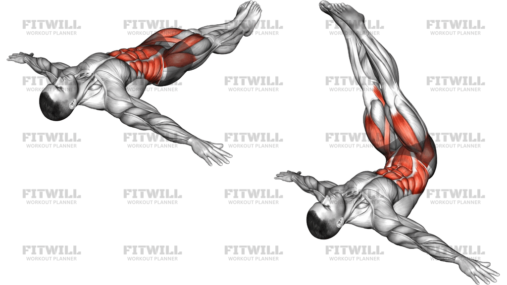 Lying Side Straight Legs Reverse Crunch
