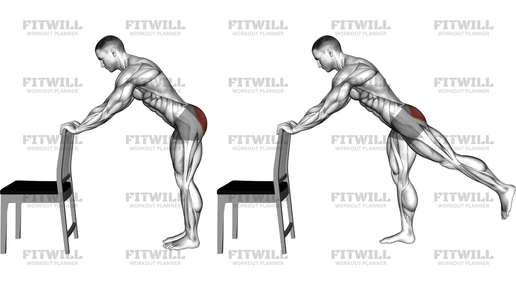 Single Leg Hip Extension With Chair Supported
