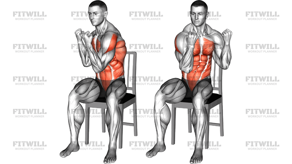 Seated Celebratory Speed Torso Twist On Chair