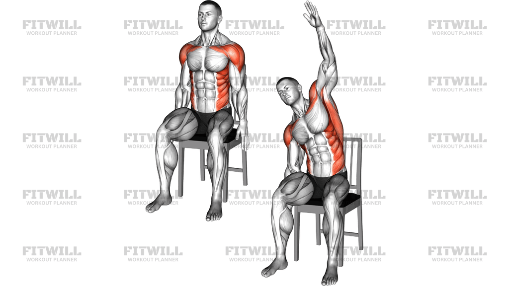 Seated Side Bend With Arm Up On Chair