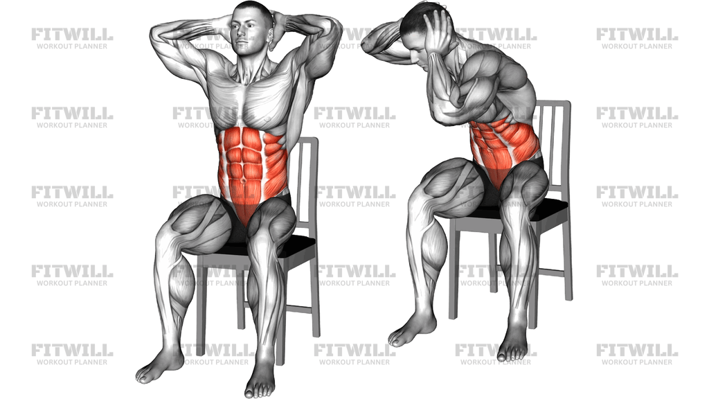 Seated Diagonal Crunch On Chair